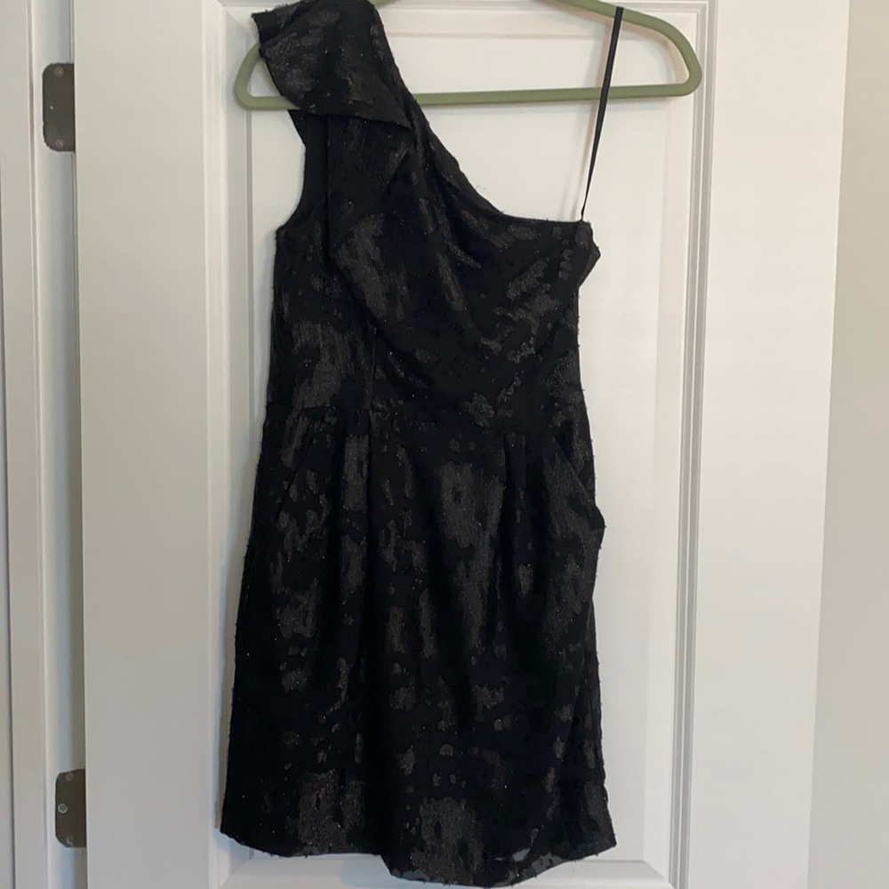 One Shoulder Black Fitted Dress